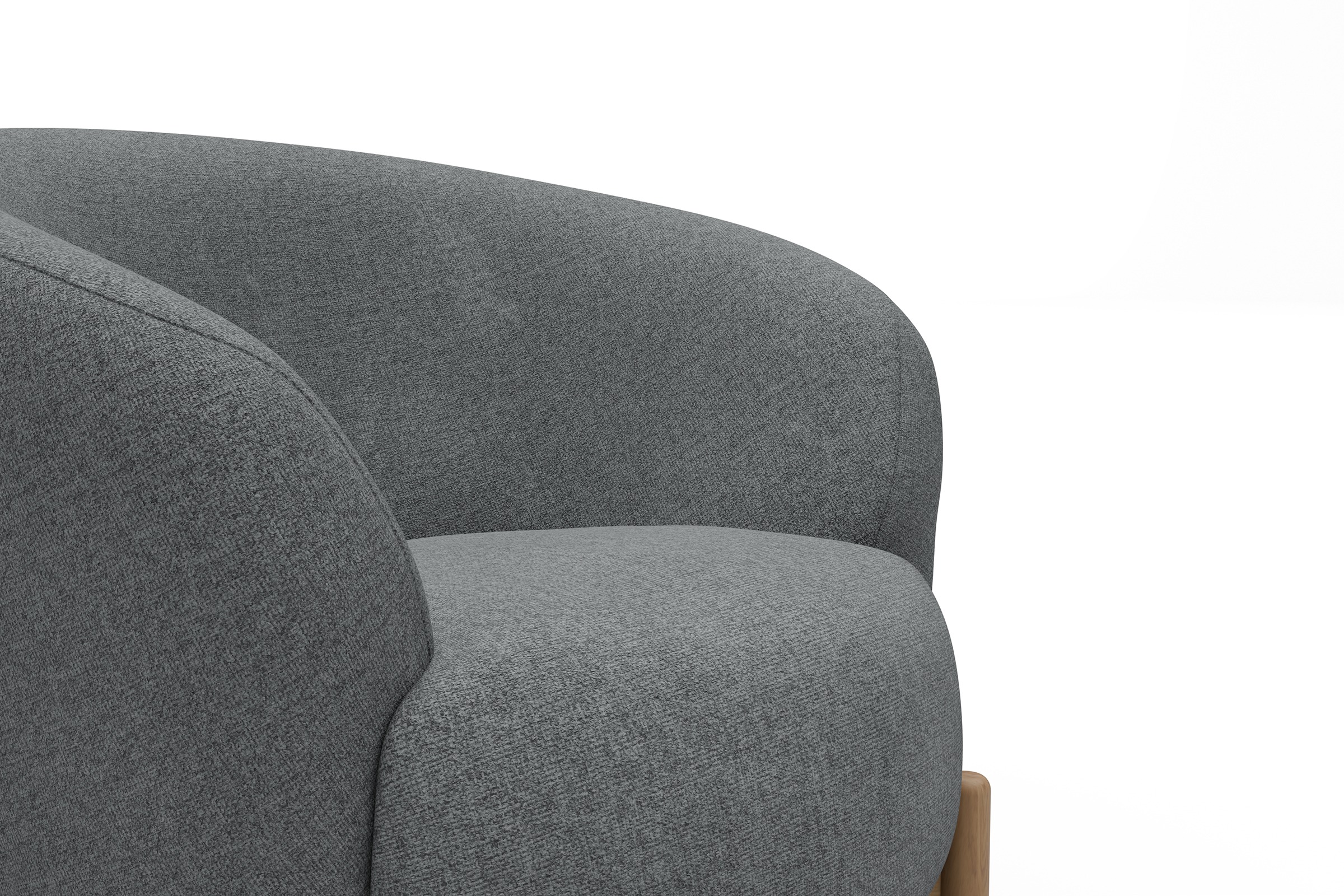 Sessel Ronda Holzbeine Eiche Natur Casone-Gravel-Grey