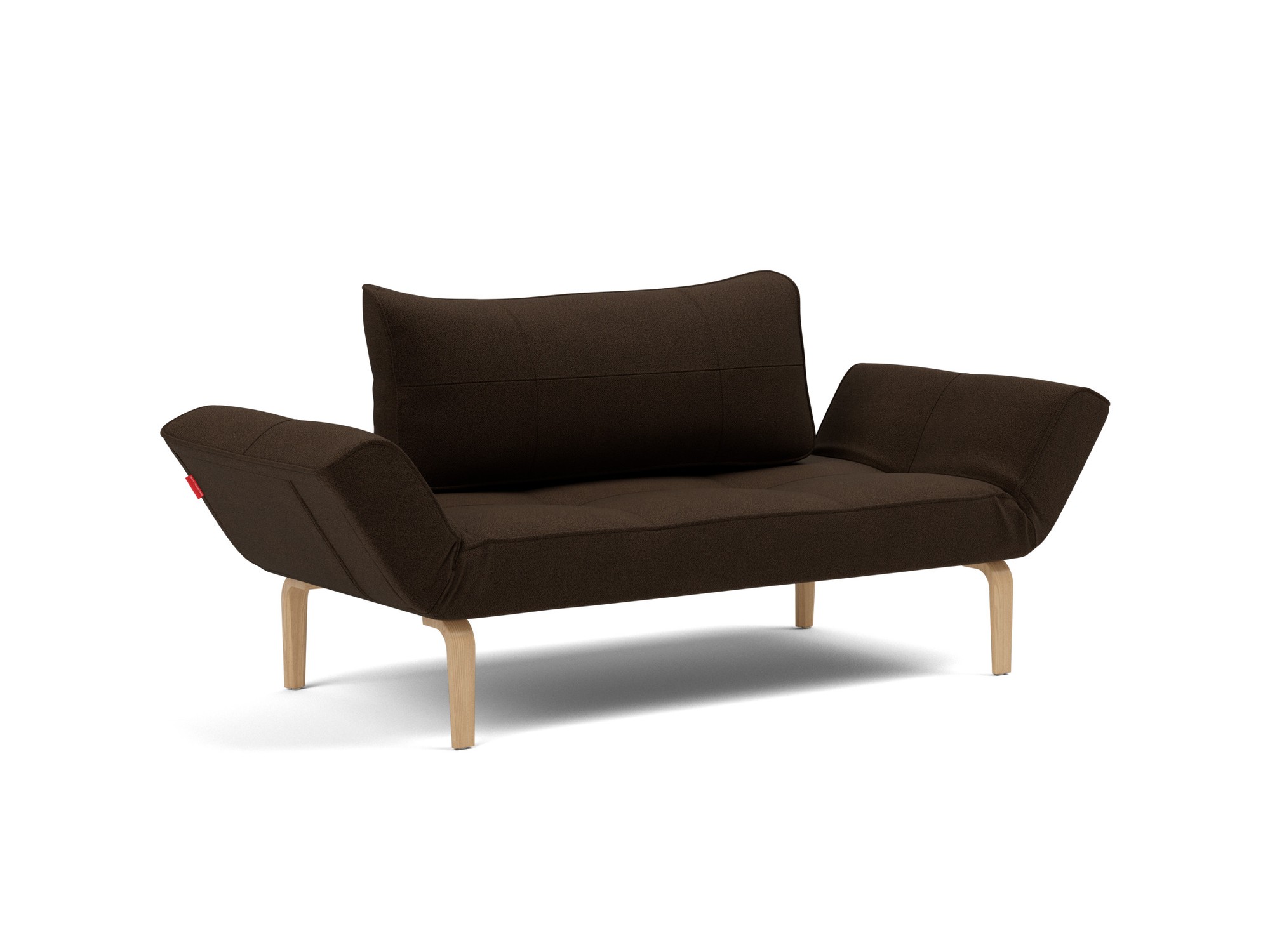 Tagesbett Zeal Strukturierter Stoff Taura 358-Chocco Beine Bow Eiche