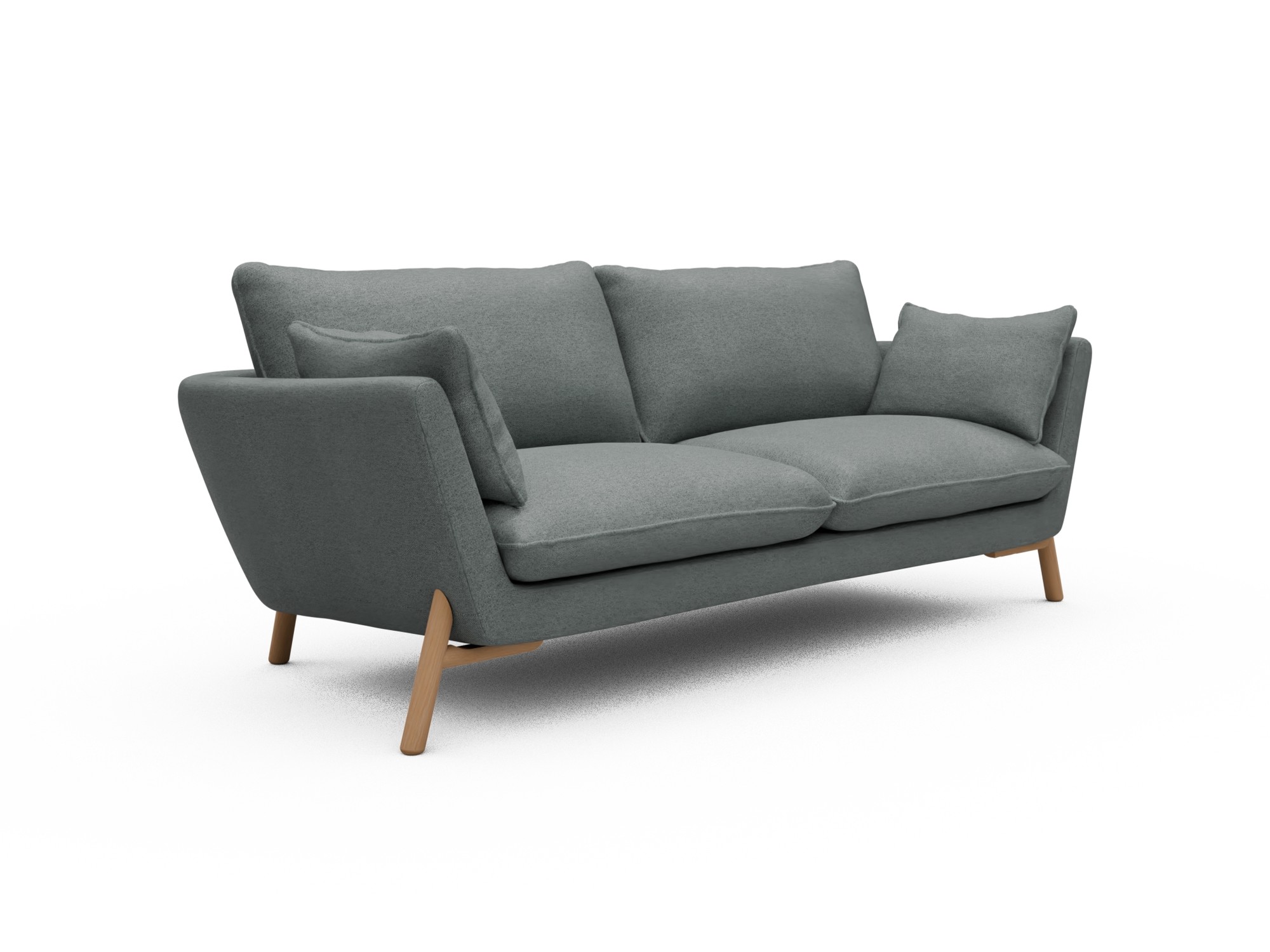 Skandi Home Sofa Emil 3-Sitzer Beinfarbe Eiche Natur Denari-Soft-Grey moebelfaktor
