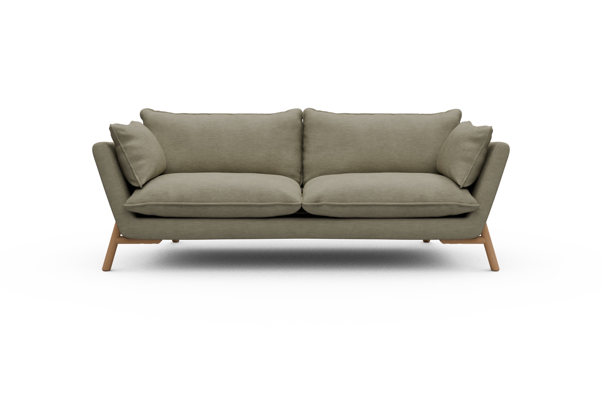 Skandi Home Sofa Emil PREMIUM 3-Sitzer Beinfarbe Eiche Natur Vivus-Dusty-Sand moebelfaktor
