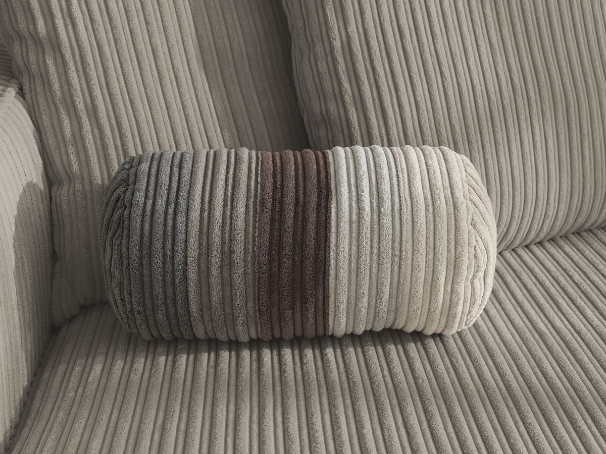 Bobochic Nina Ecksofa Cordsamt Taupe Ecke rechts