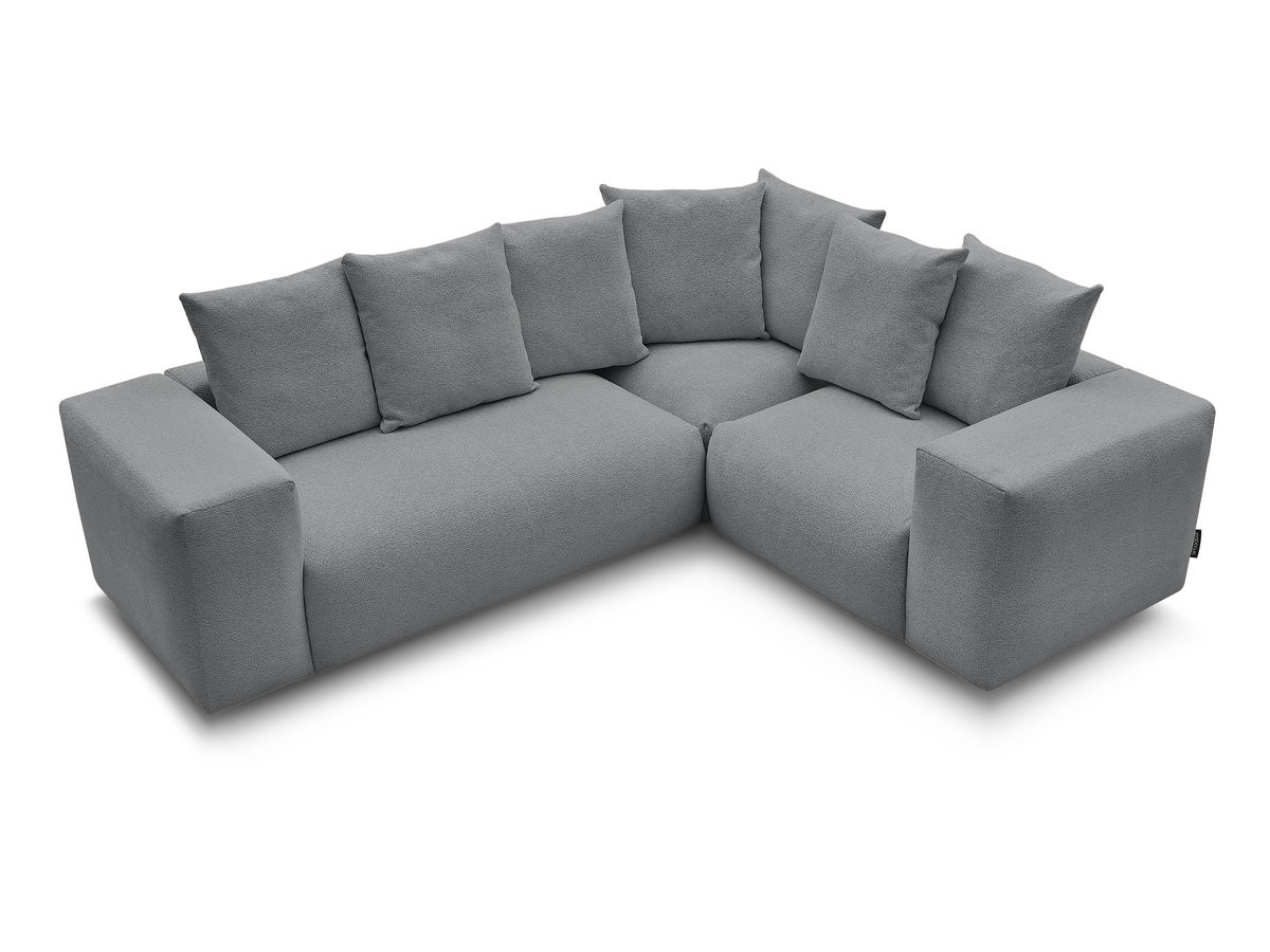 Bobochic Voltaire Ecksofa 268 × 214 cm Melange-Stoff Dunkelgrau Ecke rechts