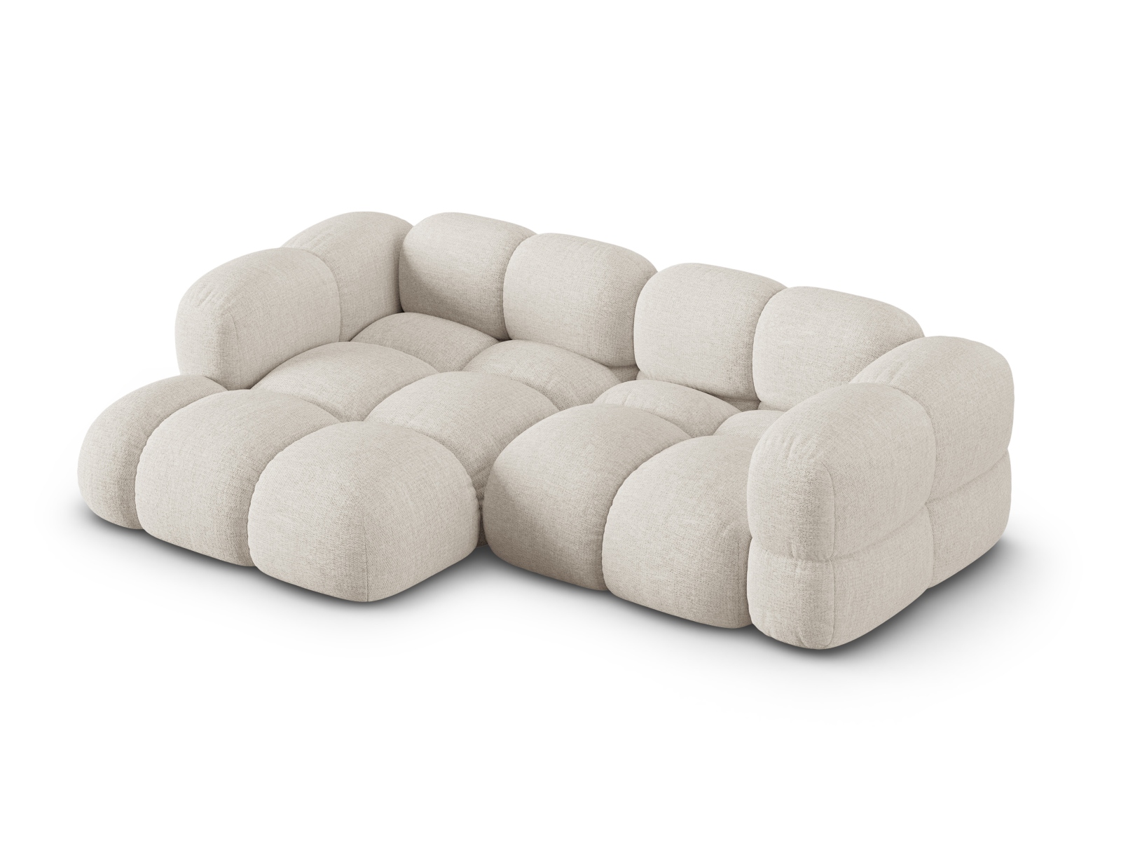 Cosmopolitan Design Ecksofa Loretto 3-Sitzer Strukturierter Stoff Sorella Beige Links