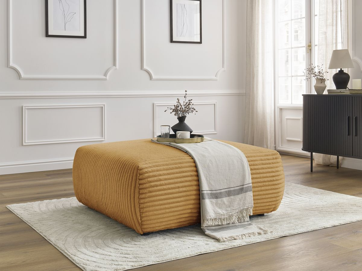 Bobochic Lucien Pouf Breitcord weich Gelb