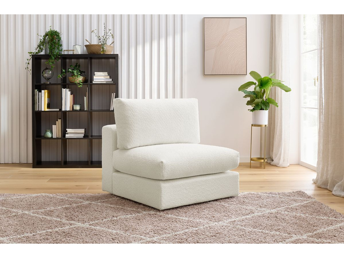Bobochic Paris Sofamodul 1-Sitzer Bouclé-Stoff Weiß
