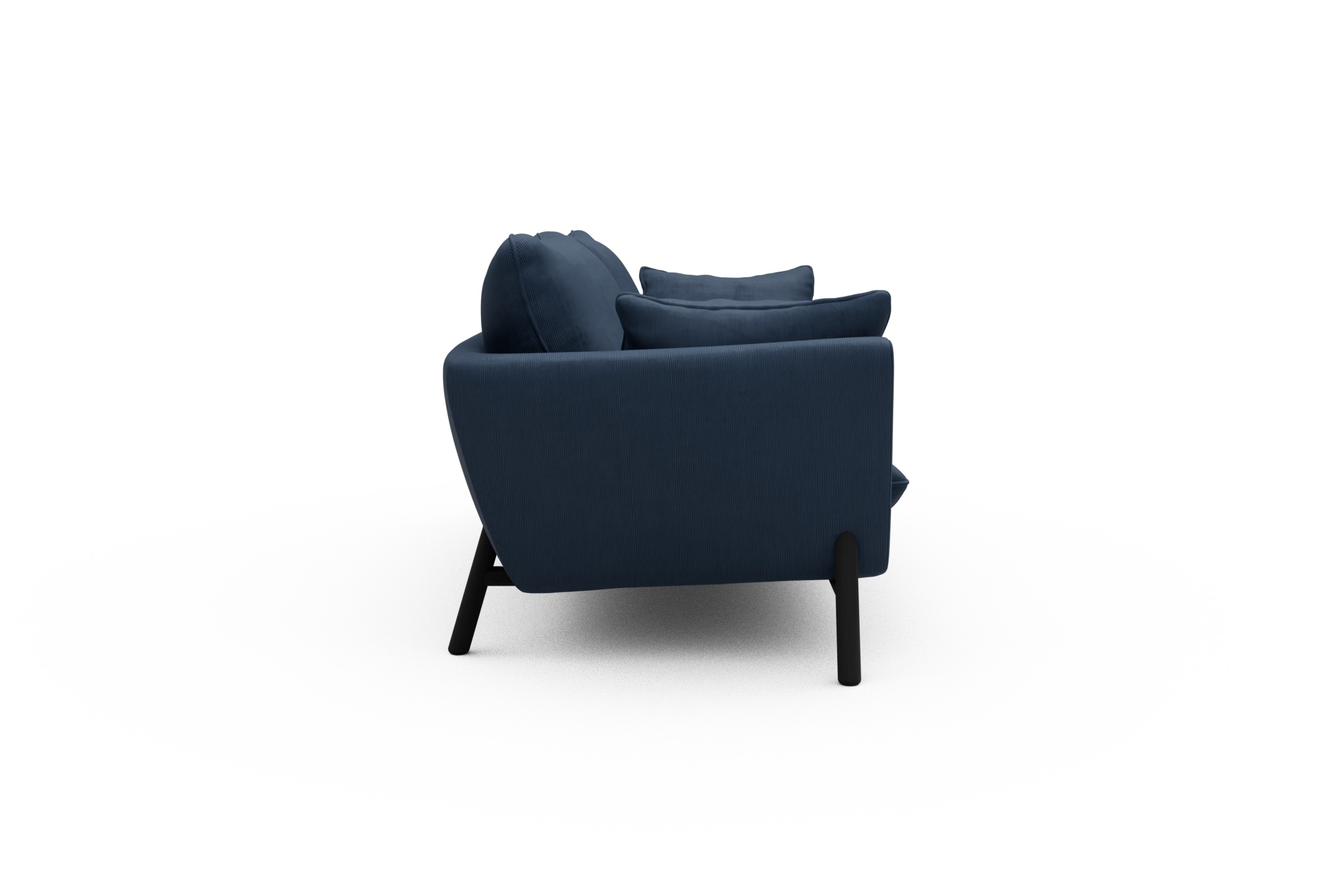 Sofa Emil 3-Sitzer Beinfarbe Eiche Schwarz Cordufine-Royal-Blue