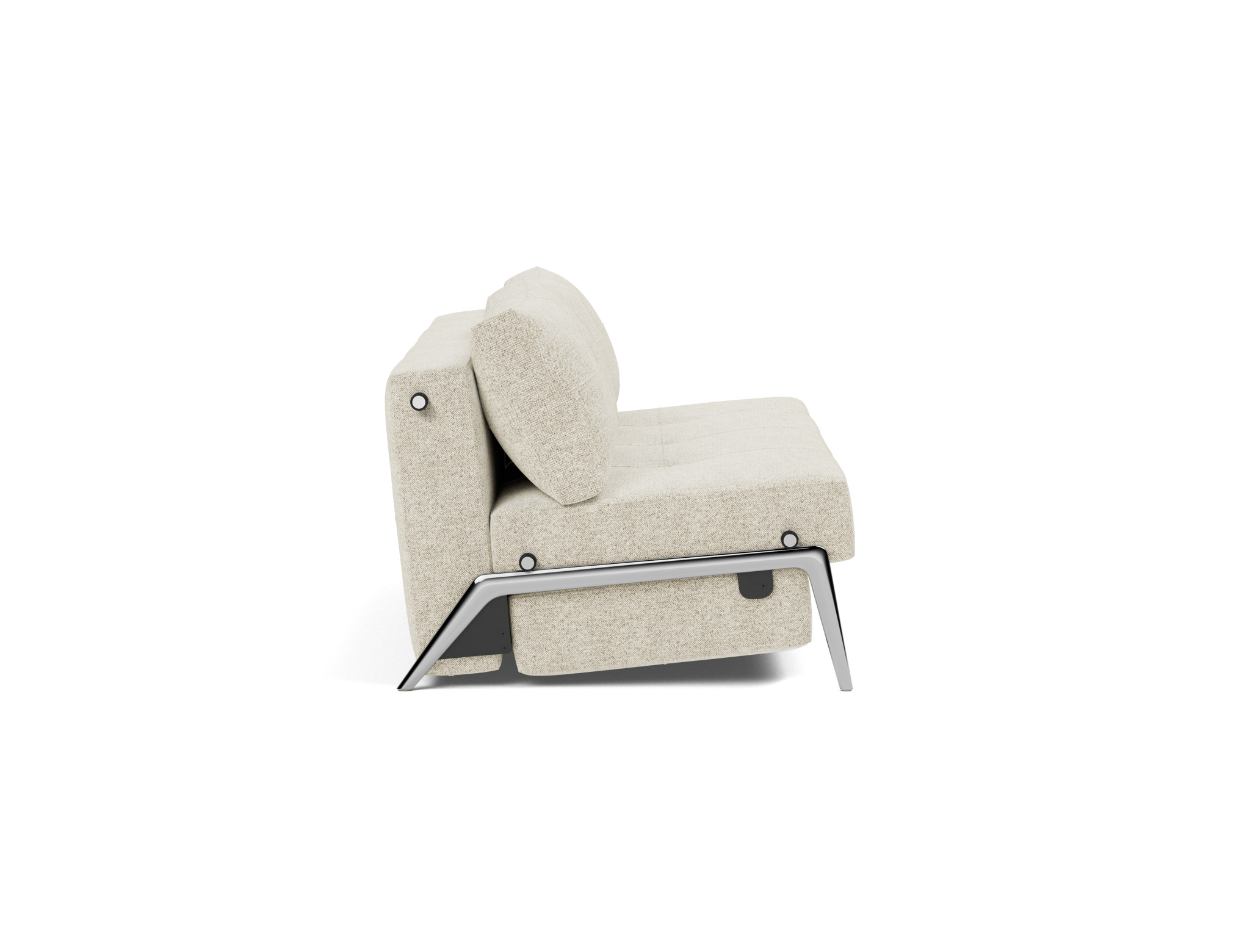 Schlafsofa Cubed 160 Strukturierter Stoff Taura 357-Off-White Beine Aluminium