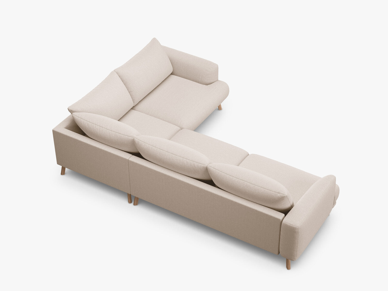 Micadoni Ecksofa Naomi 4-Sitzer große Version Rechts Strukturierter Stoff Liberty Beige