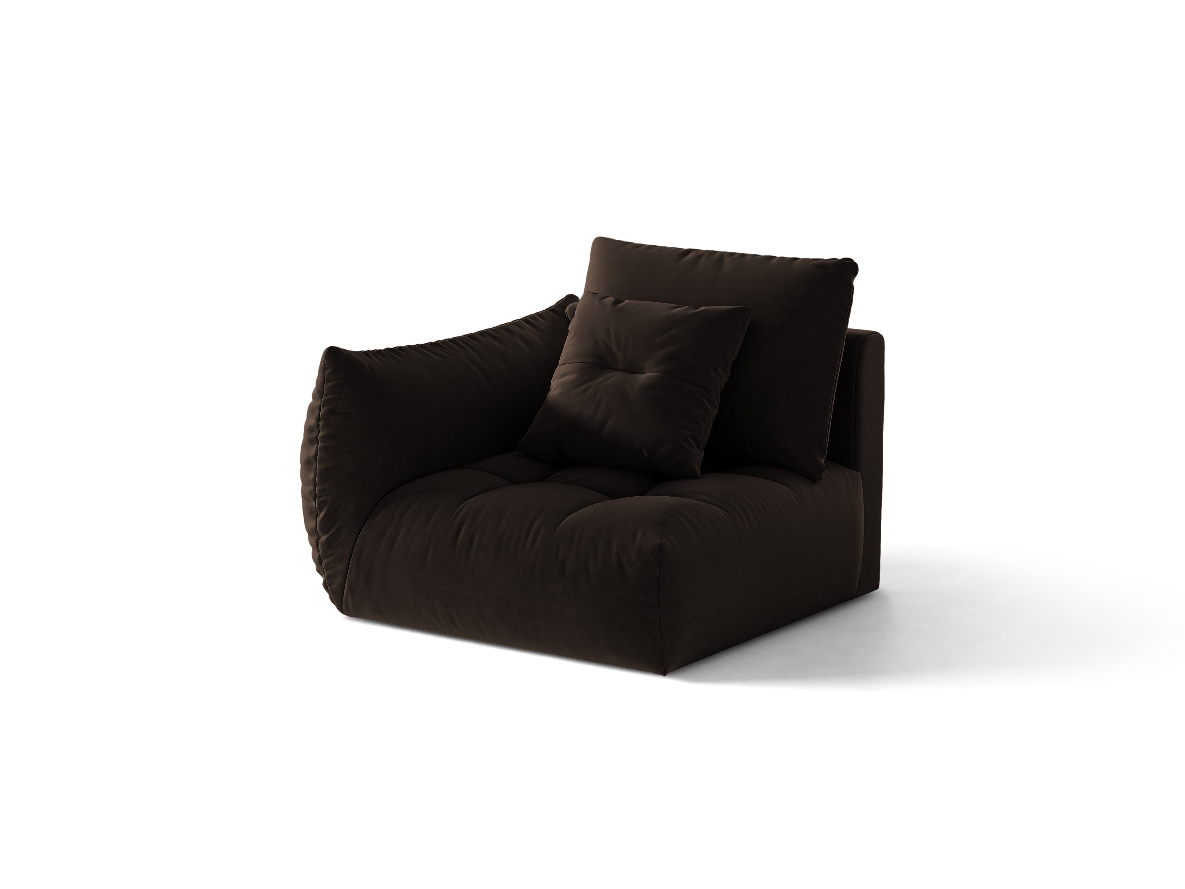 Micadoni Eckmodul Bloom Samt Bluvel Dunkelbraun Links