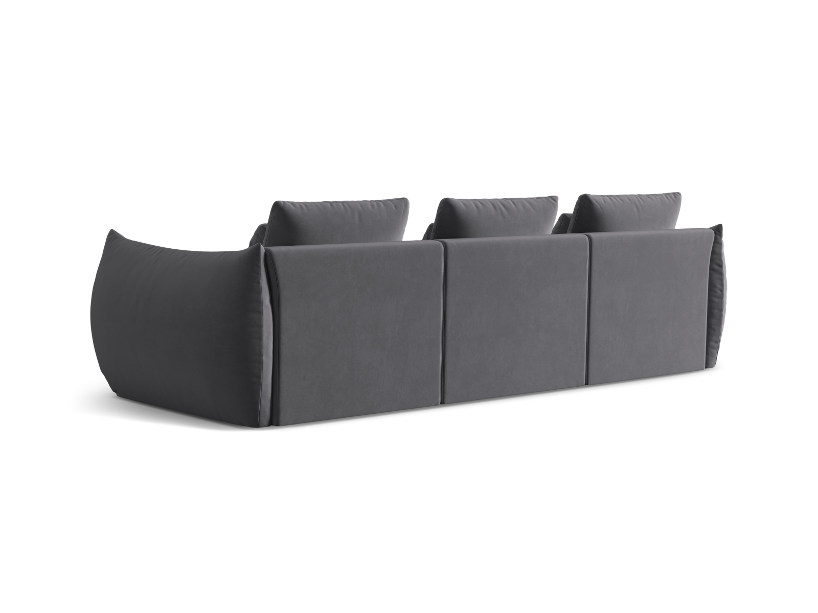 Micadoni Sofa Bloom 4-Sitzer Samt Dunkelgrau