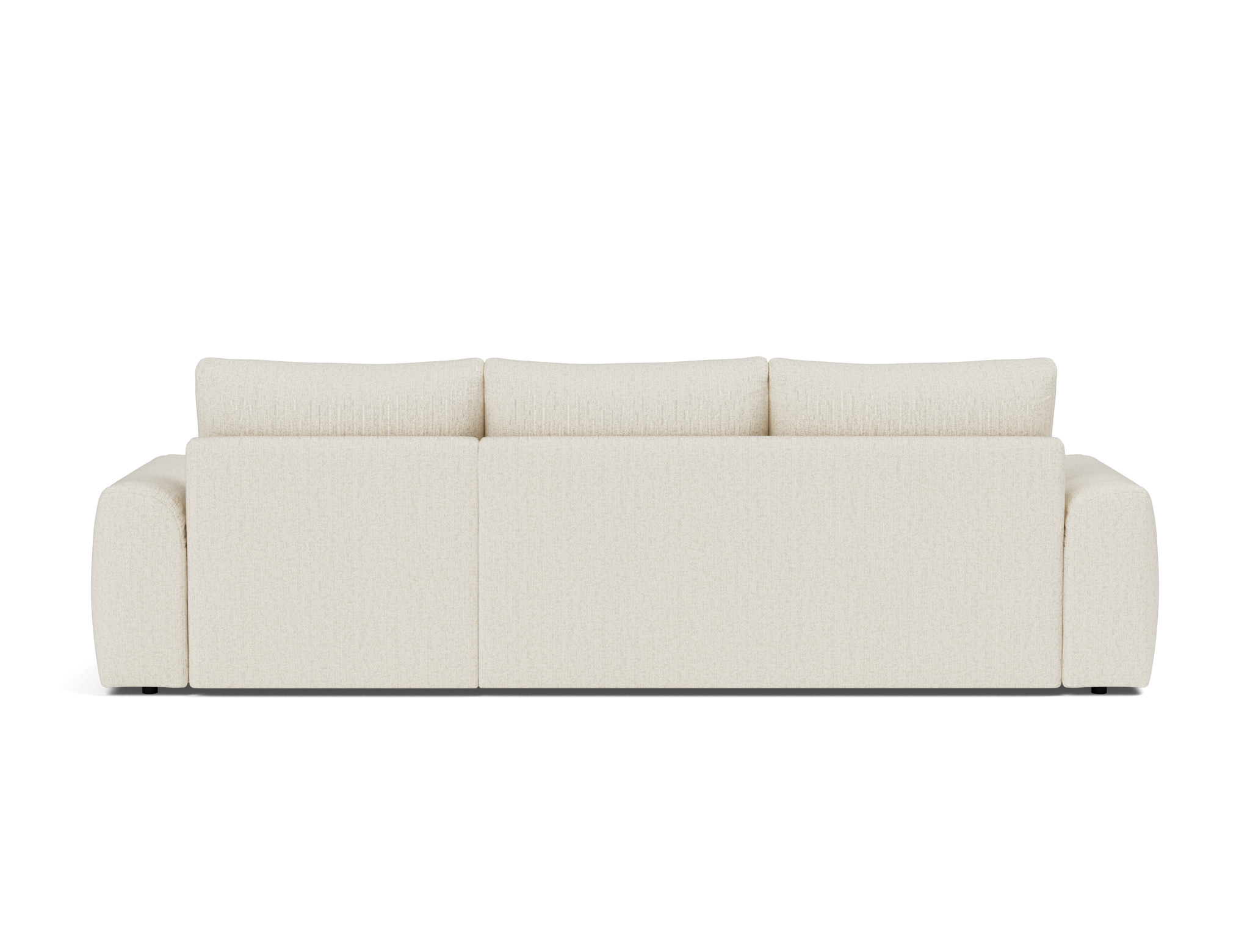 Schlafsofa Norum mit Chaiselongue und Chunky-Armlehnen Boucle Skandi 531-Off-White