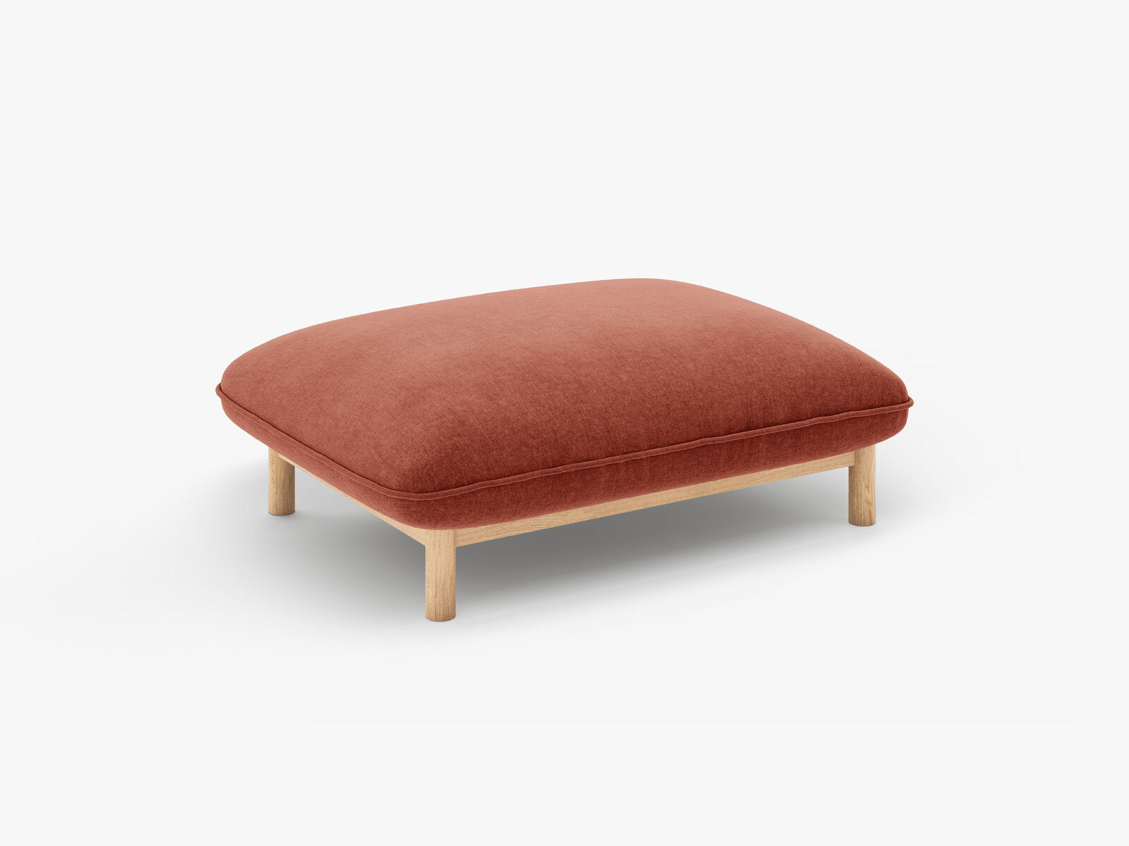 Micadoni Ada Pouf Strukturierter Stoff Wind Kastanienbraun