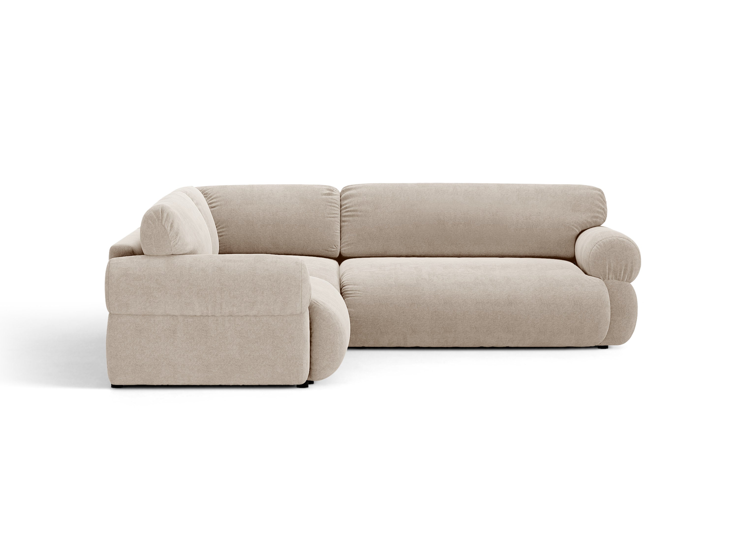 Micadoni Ophelia Symmetrisches Ecksofa Strukturierter Stoff Liberty Beige