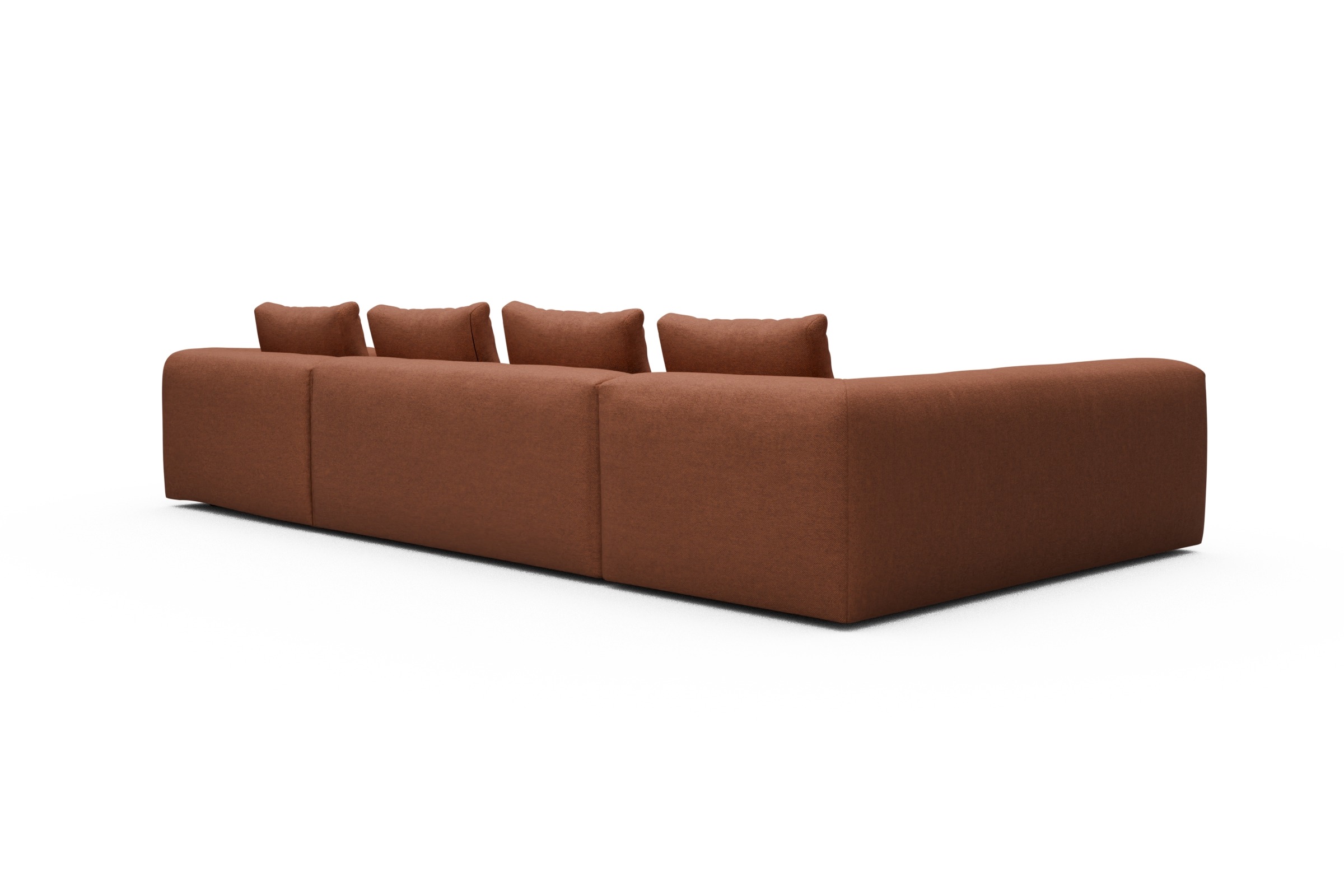 Wohnlandschaft Fred Chaiselongue rechts mit 2-Sitzer und lange Armlehne links Weda-Rust