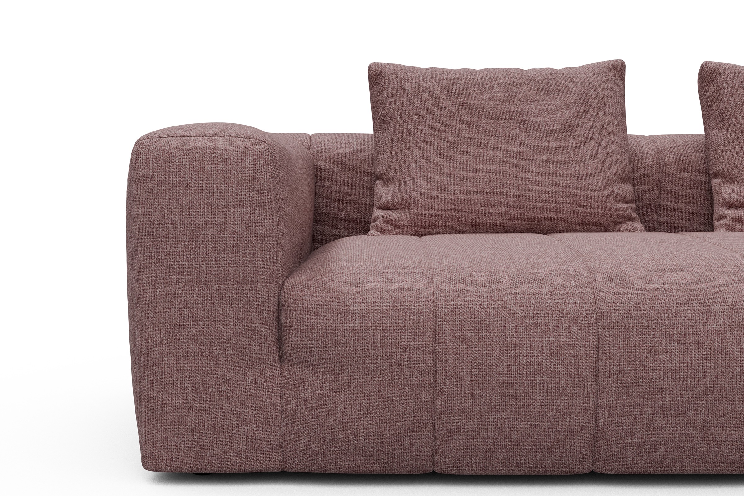 Ecksofa Hugo 2,5-Sitzer Armlehne links mit Chaiselongue Sama-Flamingo