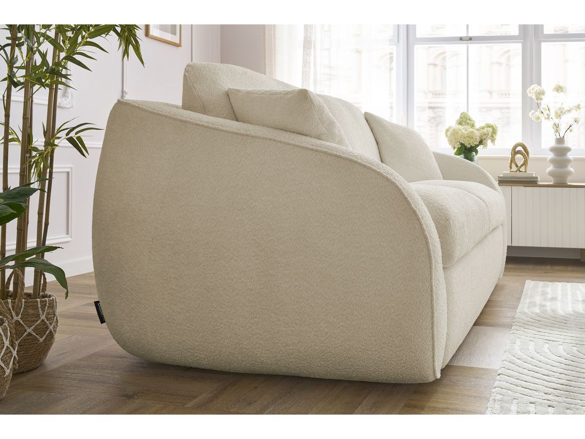 Bobochic Cezanne Schlafsofa 3-Sitzer Bouclé-Stoff Beige, Liegefläche 160 × 194 cm