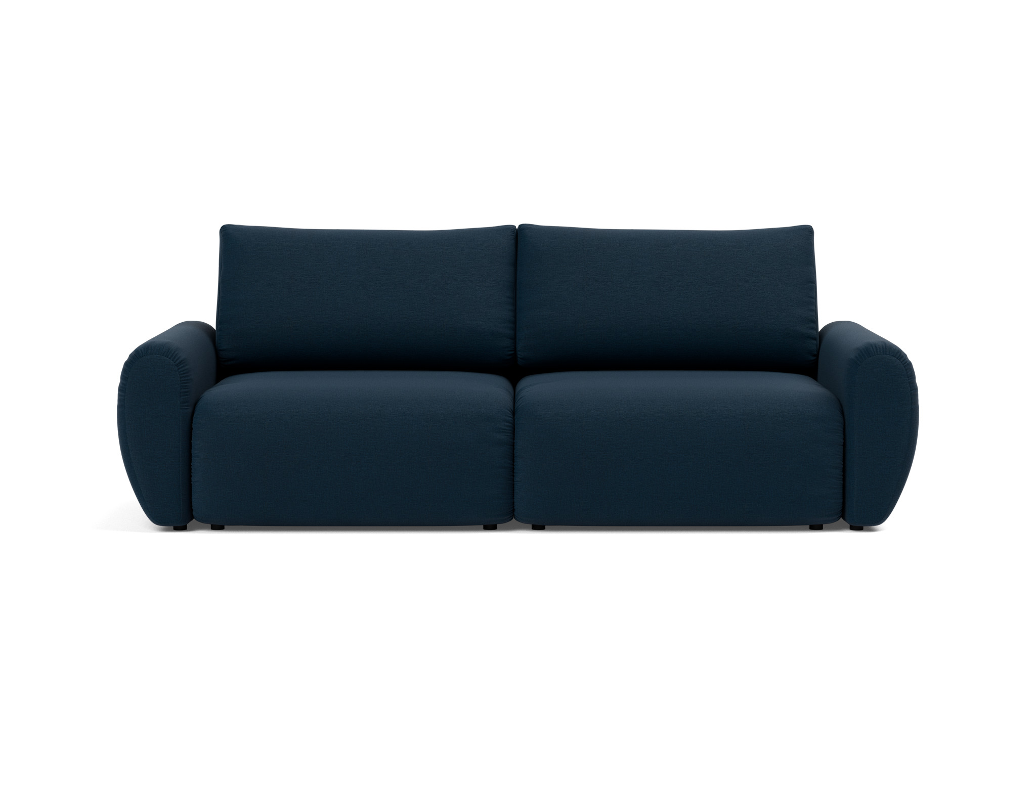 Schlafsofa Norum mit Curve-Armlehnen Flachgewebe Mixed Dance 528-Blue