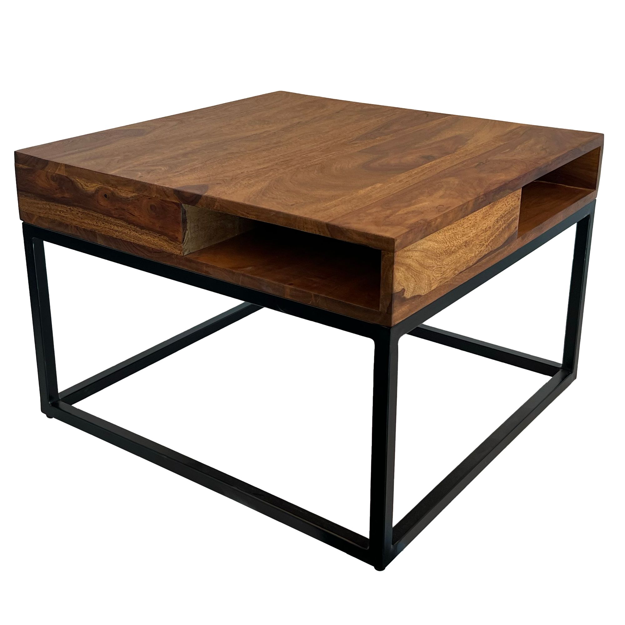 Couchtisch Hjelme Massivholz Braun 60 × 60 × 40 cm