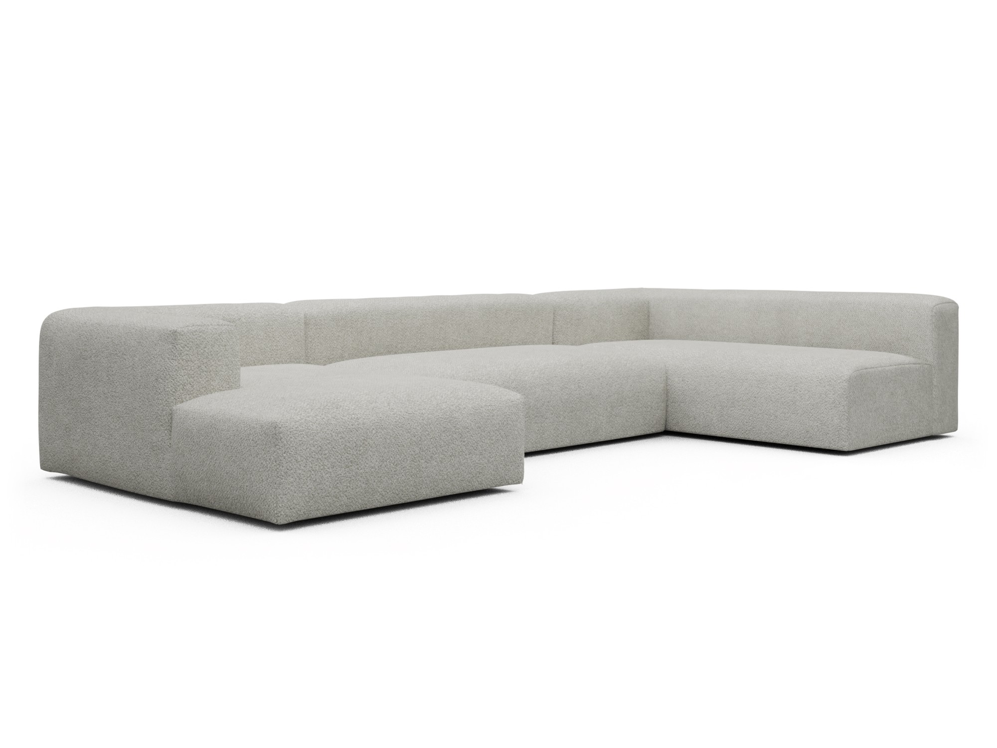 Skandi Home Wohnlandschaft Fred Chaiselongue links mit 2-Sitzer und lange Armlehne rechts Vanora-Warm-Sand moebelfaktor