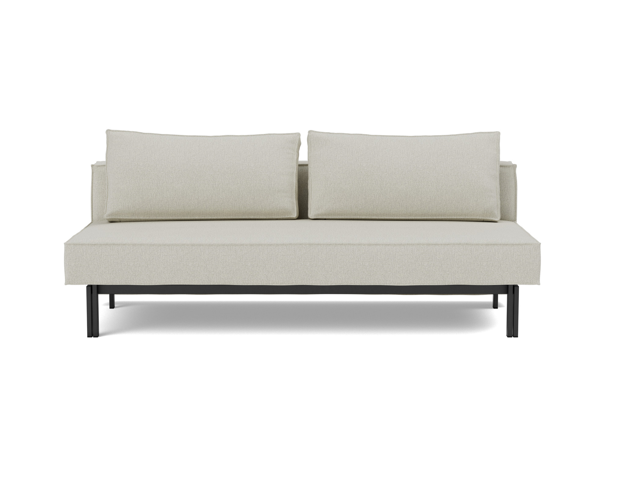 Schlafsofa Sly Flachgewebe Mixed Dance 527-Natural Beine Schwarzes Metall