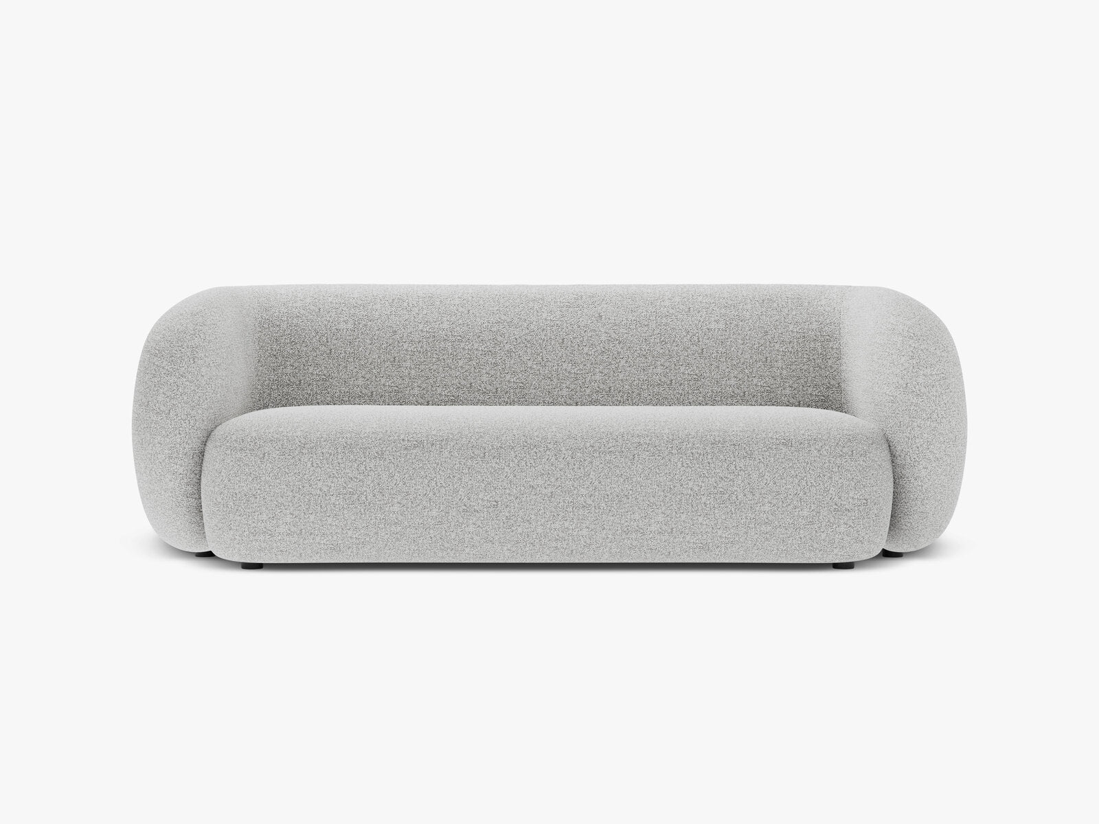 Micadoni Sofa Kate 3-Sitzer Strukturierter Stoff Hellgrau Melange