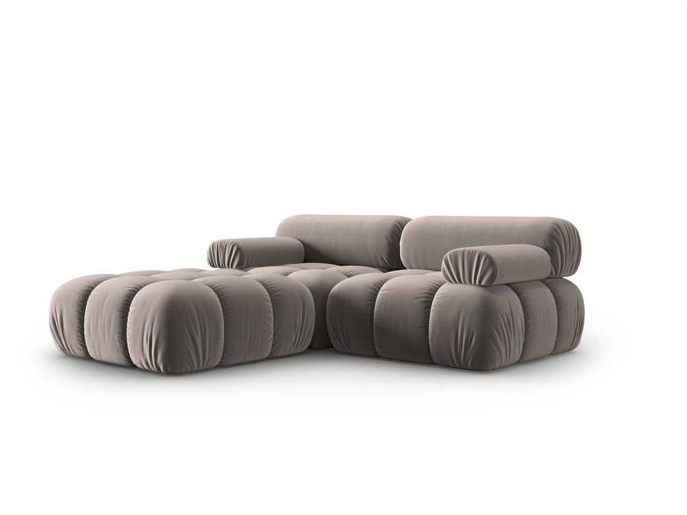 Cosmopolitan Design Modulares Ecksofa Cortina 3-Sitzer Samt Bluvel Cappuccino