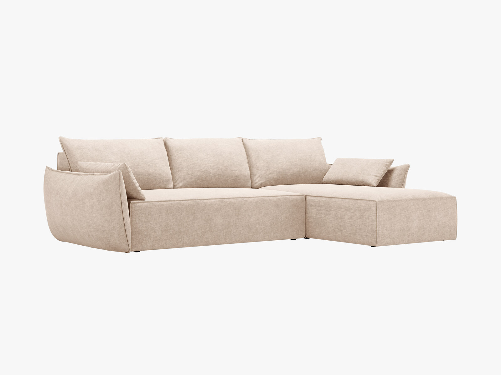 Micadoni Kaelle Ecksofa mit Bettfunktion und Stauraum Links Chenille Over The Horizon Beige
