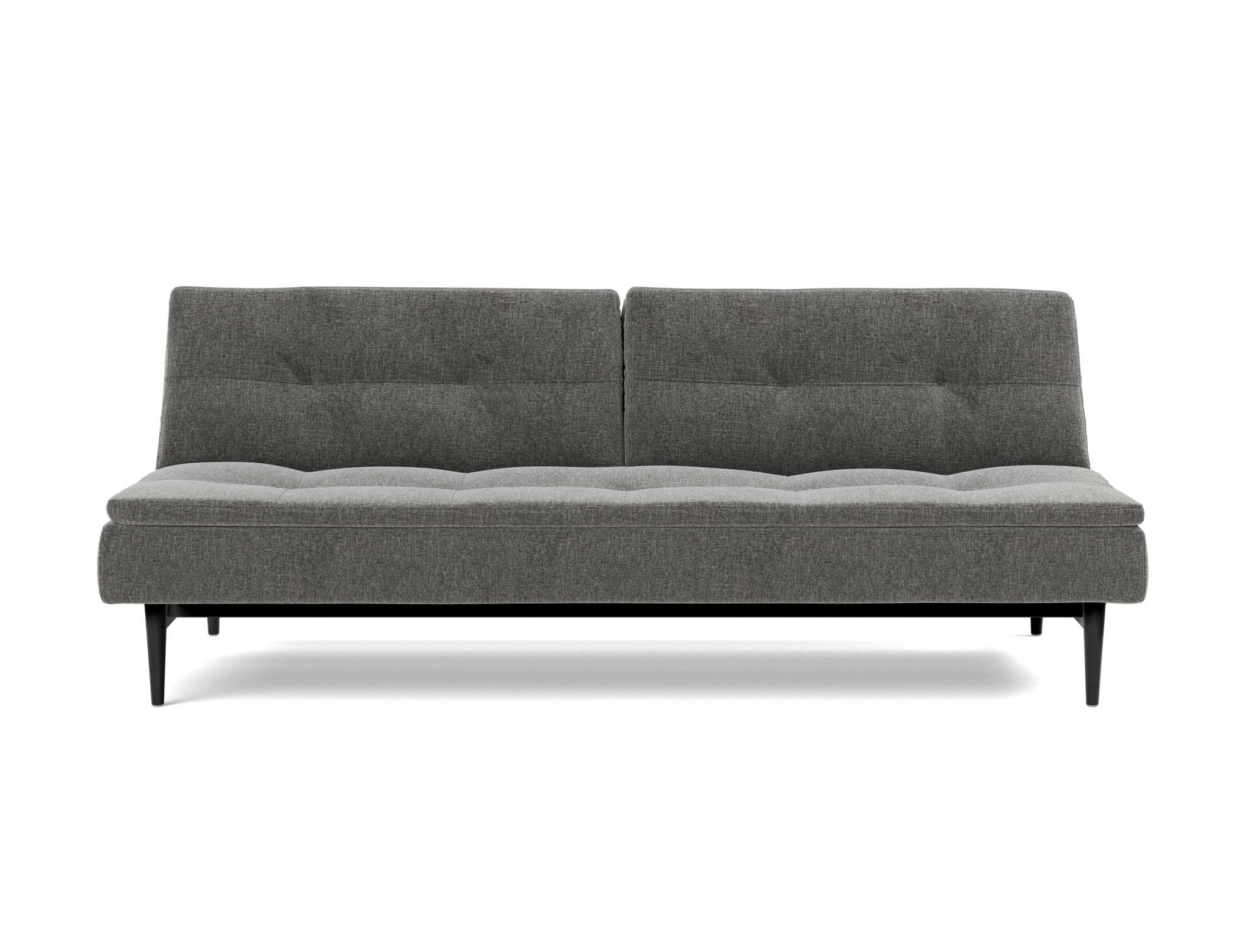 Schlafsofa Dublexo Strukturierter Stoff Twist 563-Charcoal Beine Styletto Eiche schwarz