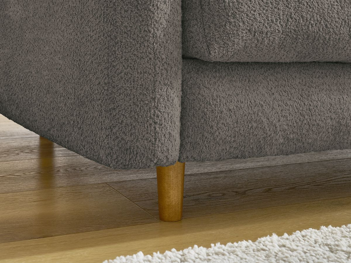 Bobochic Cocoone Schlafsofa 3-Sitzer Bouclé-Stoff Braun, Liegefläche 140 × 200 cm