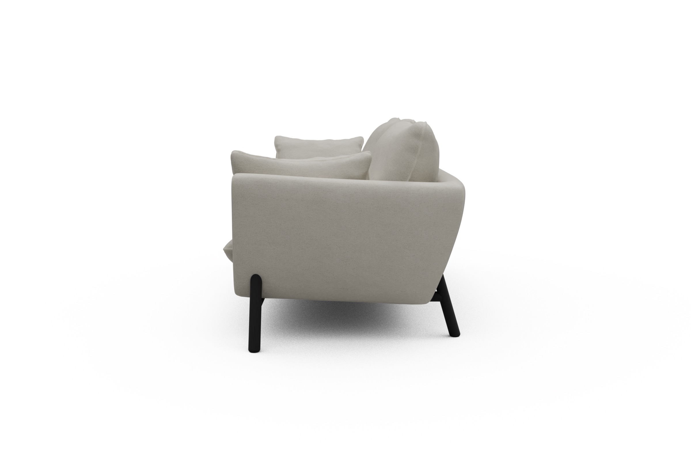 Sofa Emil 3-Sitzer Beinfarbe Eiche Schwarz Denari-Clean-Beige