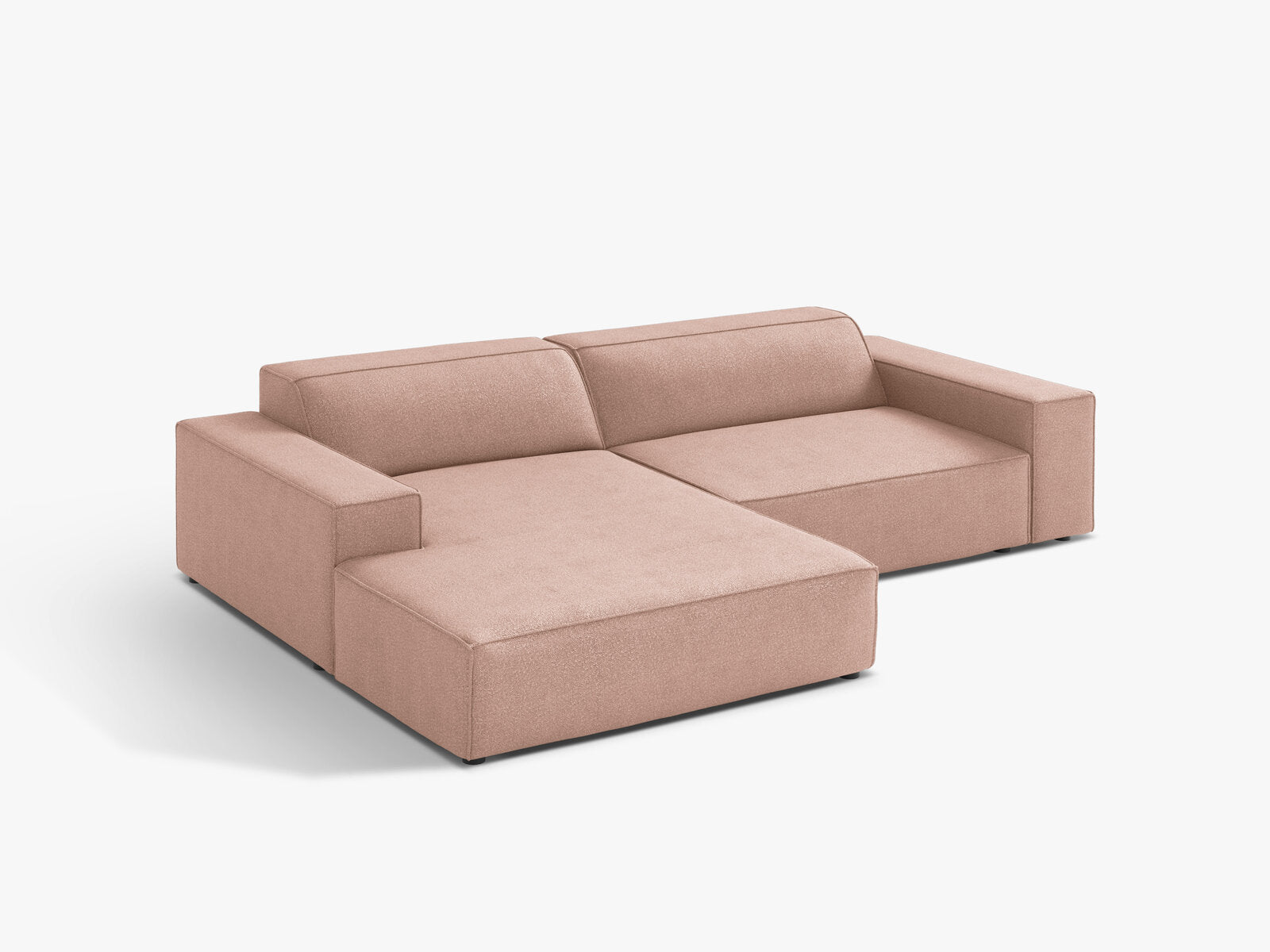 Micadoni Ecksofa Jodie 3-Sitzer Links Boucle Baloo Puderrosa