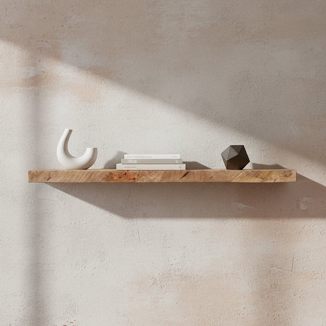 Raw Materials Wandregal Mangoholz schwebend