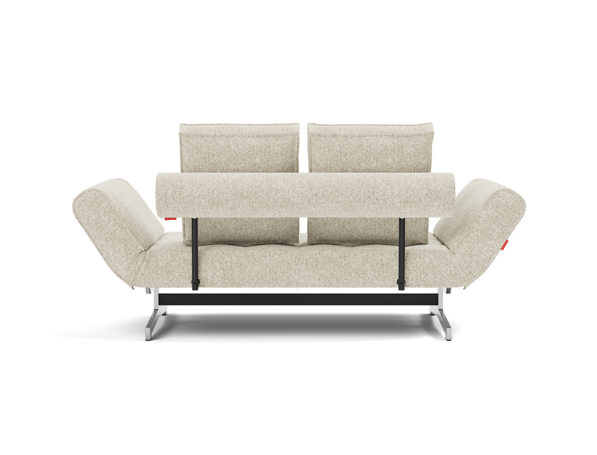 Tagesbett Ghia Strukturierter Stoff Taura 357-Off-White Beine Chrom
