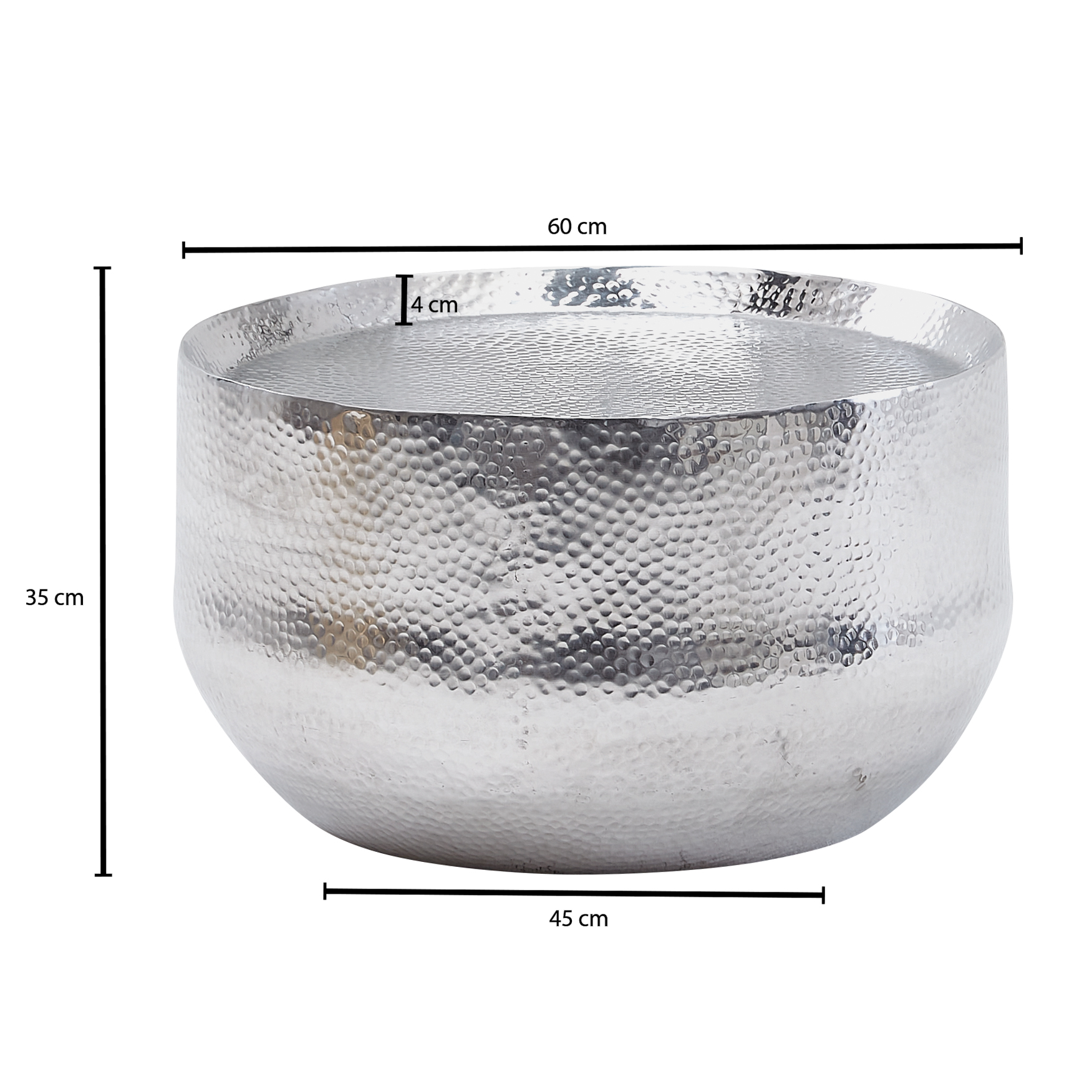 Couchtisch Brekke Silber Ø 60 × H 35 cm