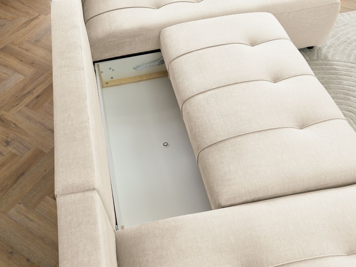 Bobochic Arsene Wohnlandschaft Samt Beige Ecke links