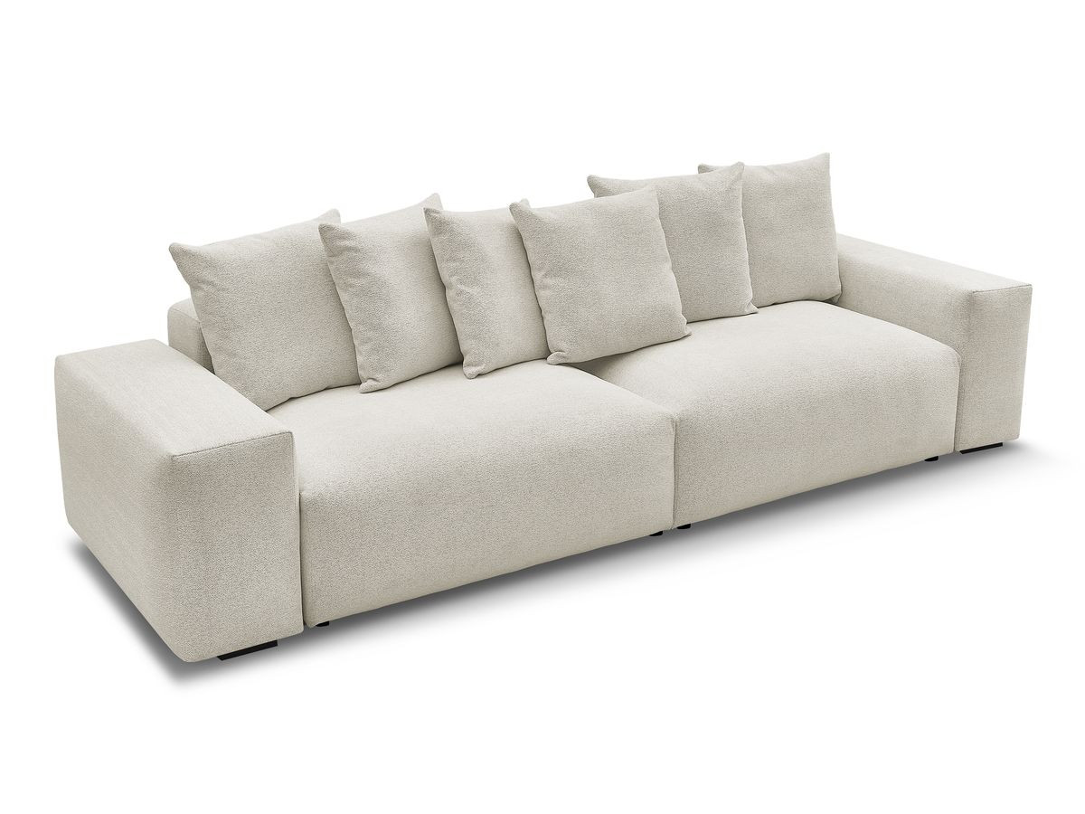 Bobochic Voltaire Sofa 4-Sitzer 320 × 124 cm Melange-Stoff Weiß