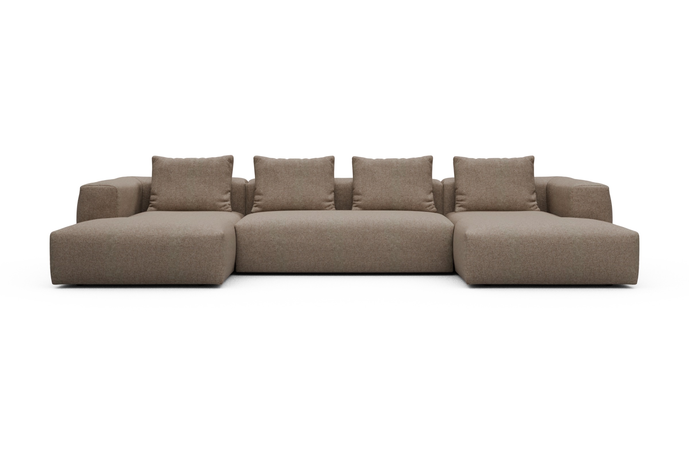 Skandi Home Wohnlandschaft Fred mit 2-Sitzer und Chaiselongue beidseitig Sama-Antelope moebelfaktor