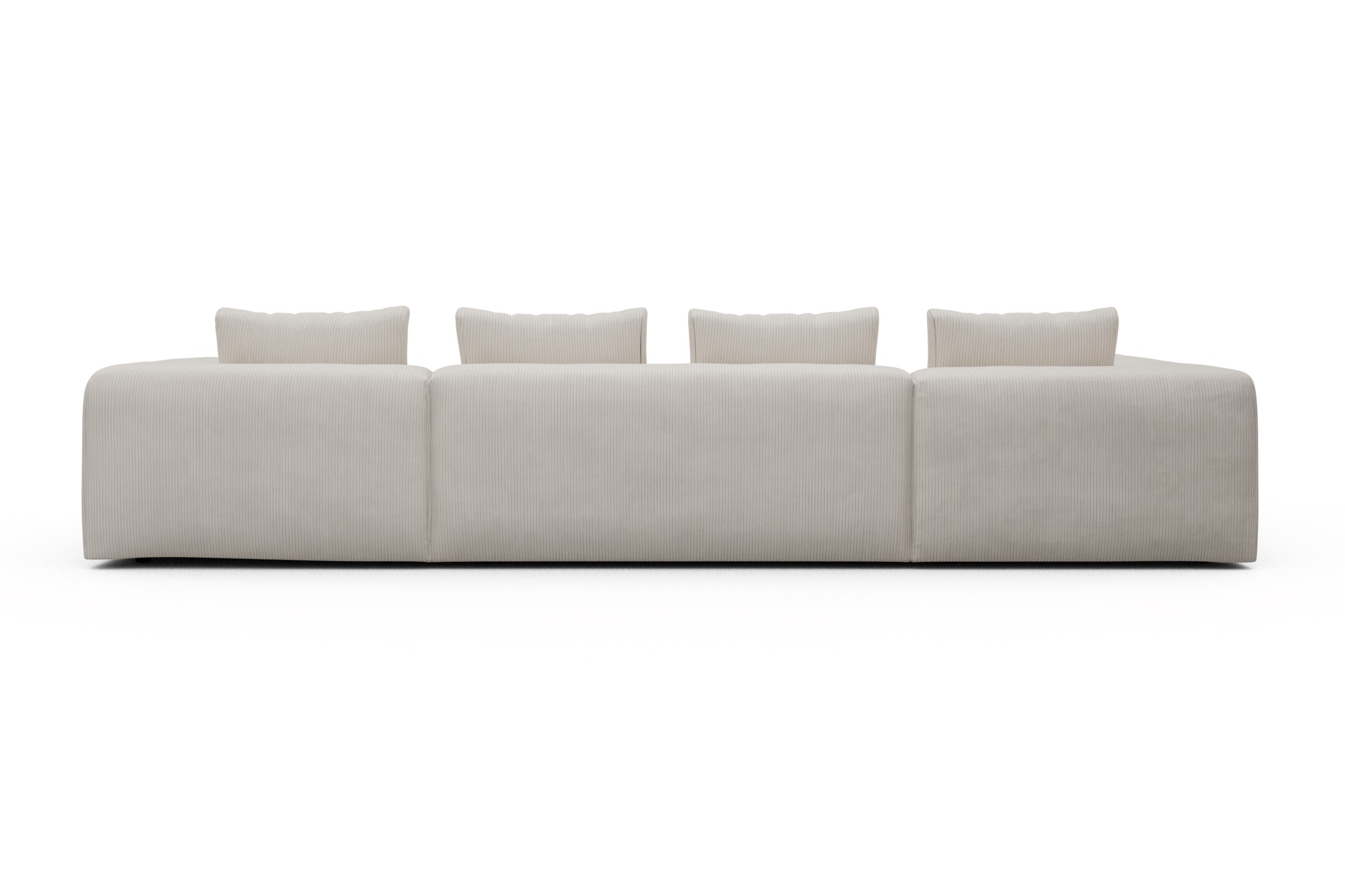 Wohnlandschaft Fred Relax-Ecke links mit 2-Sitzer und Chaiselongue rechts Corduroy-Ivory