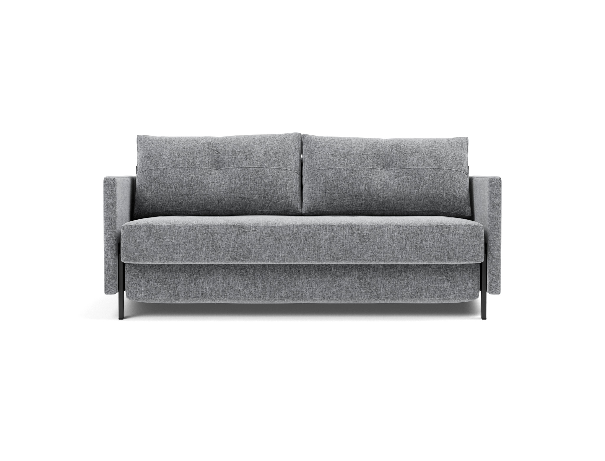 Schlafsofa Cubed mit Armlehnen 160 Strukturierter Stoff Twist 565-Granite