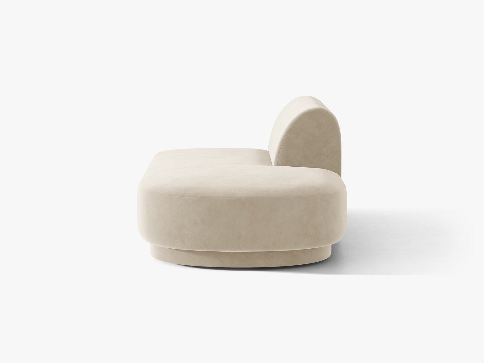 Micadoni 2-Sitzer Sitzmodul offen Miley Samt Bluvel Dunkelbeige Rechts