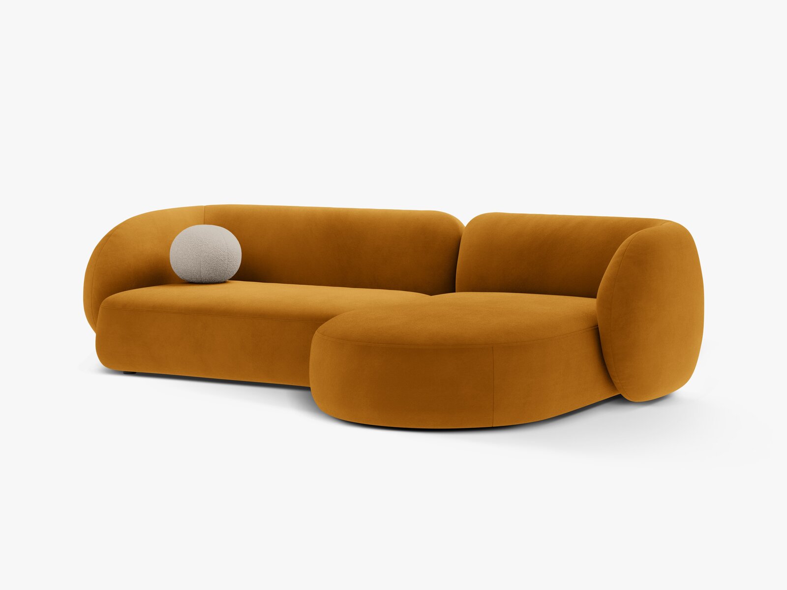Micadoni Ecksofa Kate 3-Sitzer Rechts Samt Salvador Gelb
