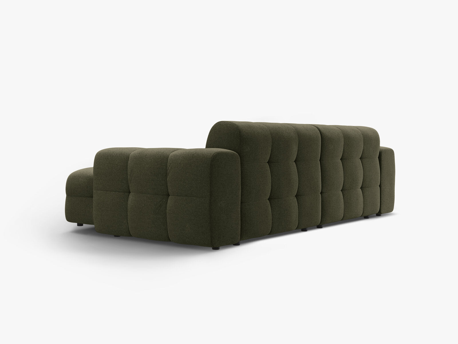 Micadoni Ecksofa Kendal 4-Sitzer Rechts Strukturierter Stoff Amazonas Grün