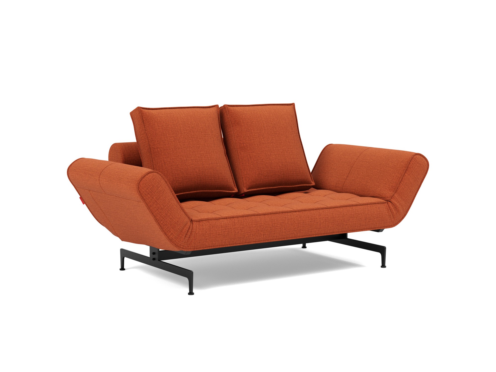 Tagesbett Ghia Chenille Esina 412-Rust-Orange Beine Laser schwarz