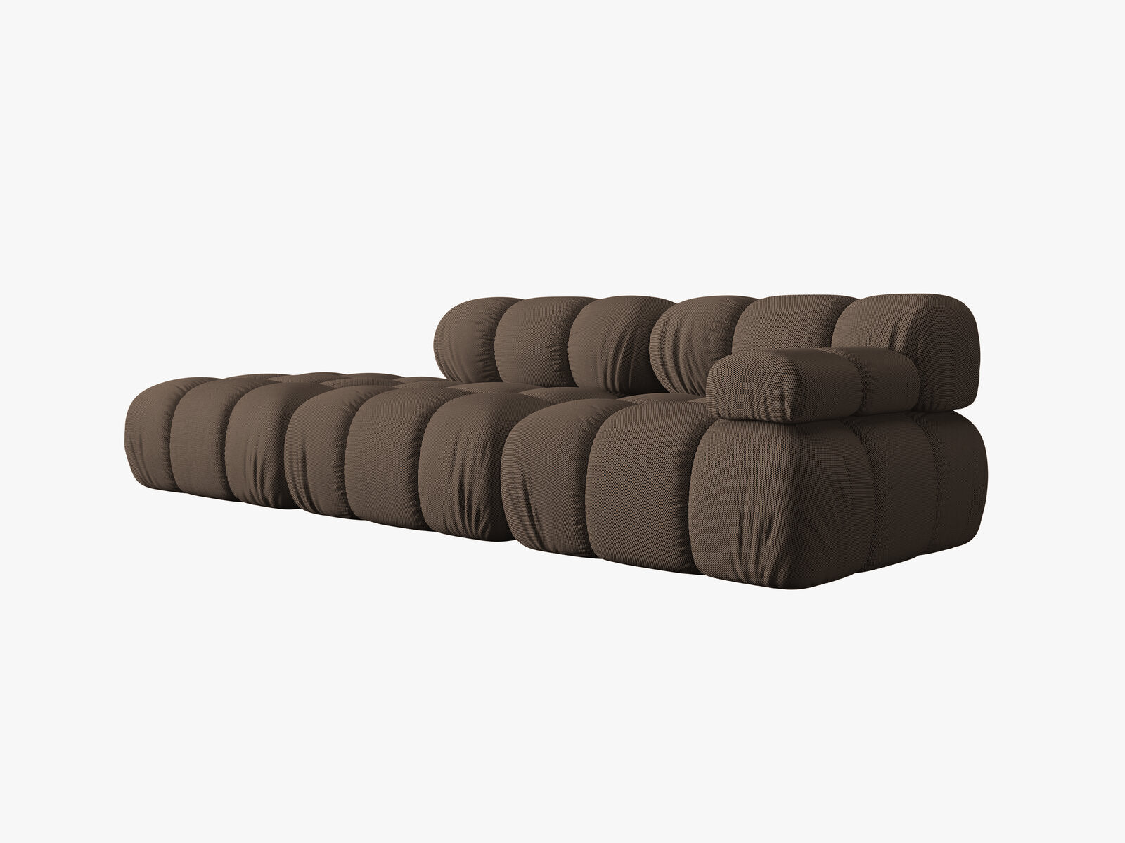 Micadoni Modulares Sofa Bellis 4-Sitzer Links 3D-Stoff Sonic Braun