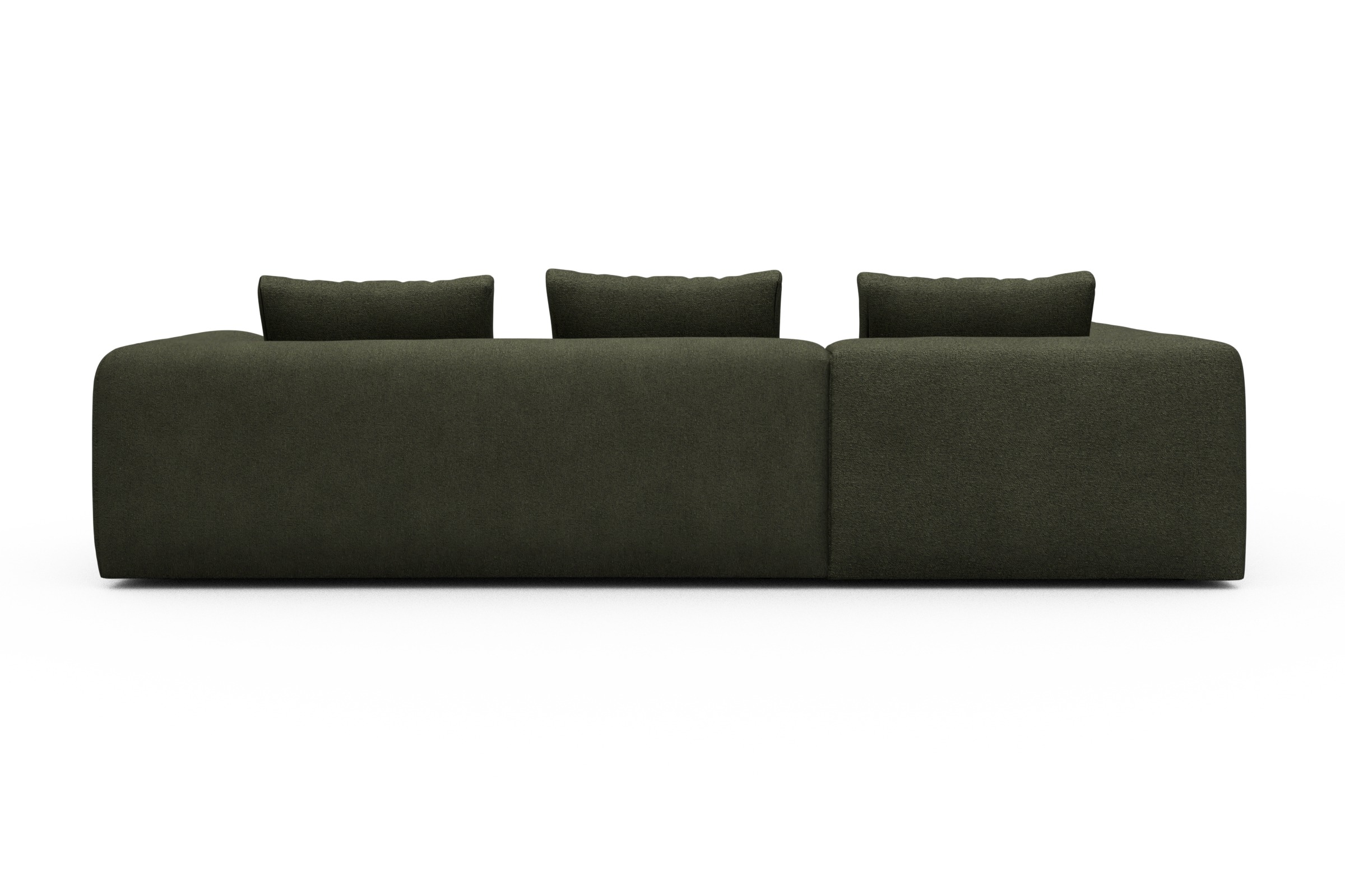 Ecksofa Fred Relax-Ecke links mit 2,5-Sitzer Boucle-Forest-Green