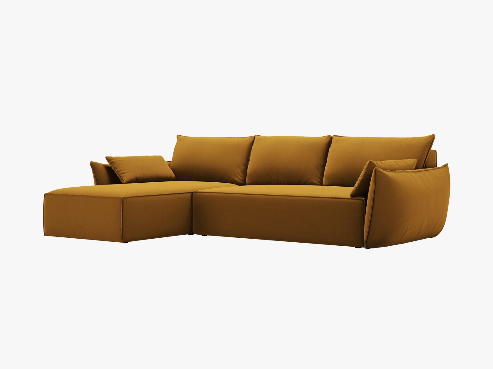 Micadoni Kaelle Ecksofa 4-Sitzer mit Schlaffunktion Rechts Samt Bluvel Gelb