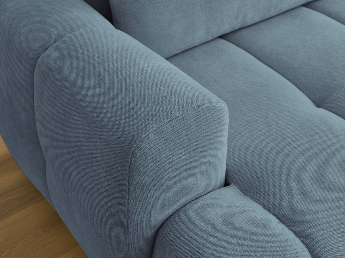 Bobochic Fuji Ecksofa mit Schlaffunktion und Bettkasten 292 × 160 cm Stoff Hellblau Ecke rechts