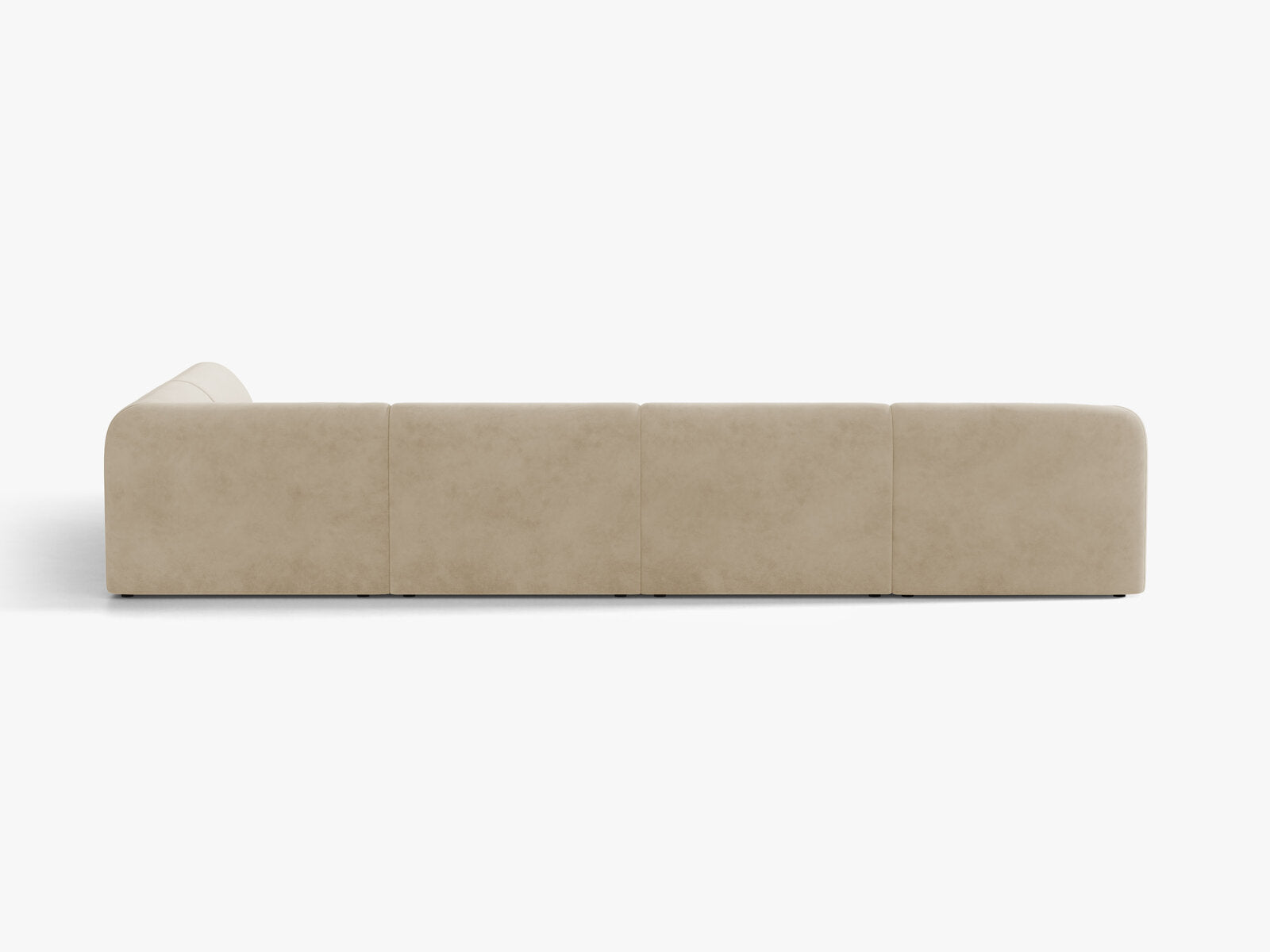 Micadoni Panorama-Ecksofa Miley 6-Sitzer Samt Venus Beige Rechts