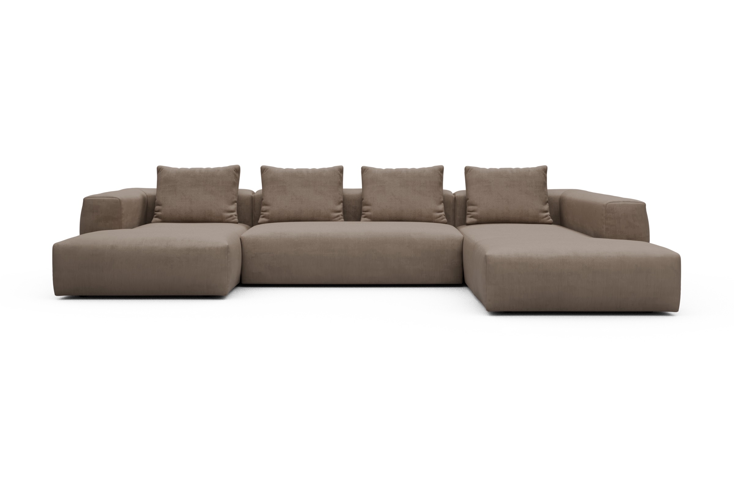 Skandi Home Wohnlandschaft Fred Relax-Ecke rechts mit 2-Sitzer und Chaiselongue links Cordufine-Biege moebelfaktor