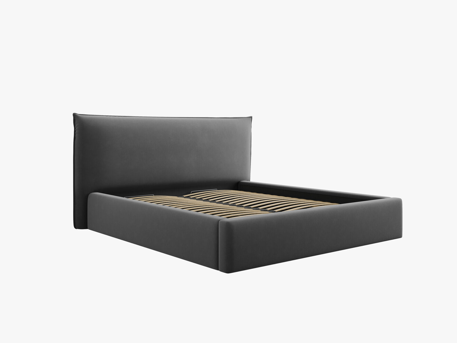 Micadoni Bett Kaelle Samt Bluvel Grau 140x200